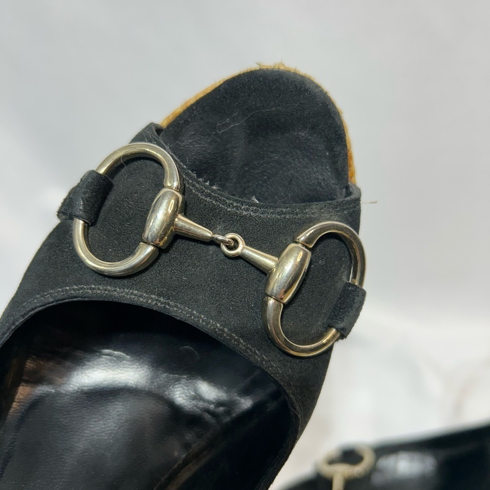GUCCI espadrilles wedges with horsebit design and ankle strap. Size 8. B… - Picture 9 of 15